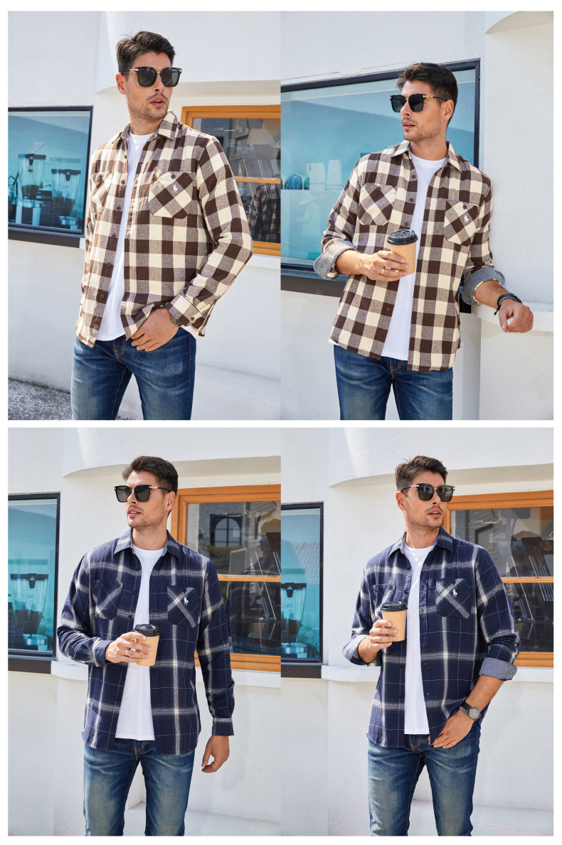 Ralph Lauren Men's flannel plaid shirt（Last day of limited time specials）