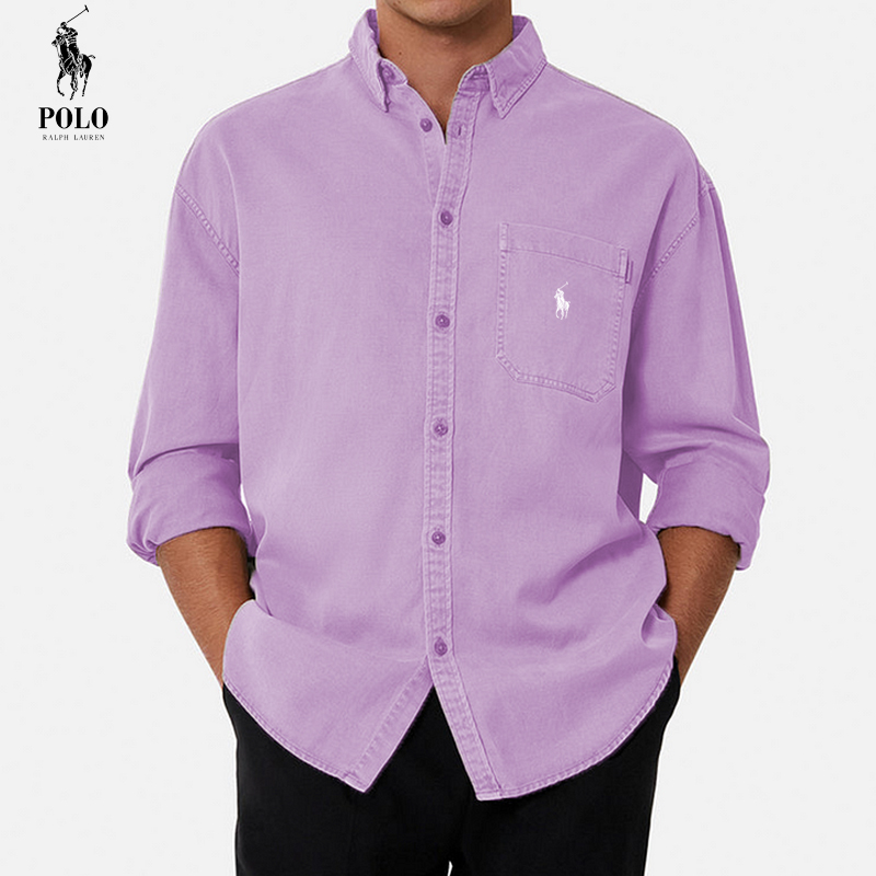 Ralph Lauren Men's Cotton Basic Denim Long Sleeve Shirt