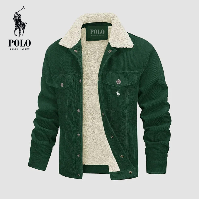 Ralph Lauren Men's Cotton Lapel Warm Corduroy Work Casual Jacket