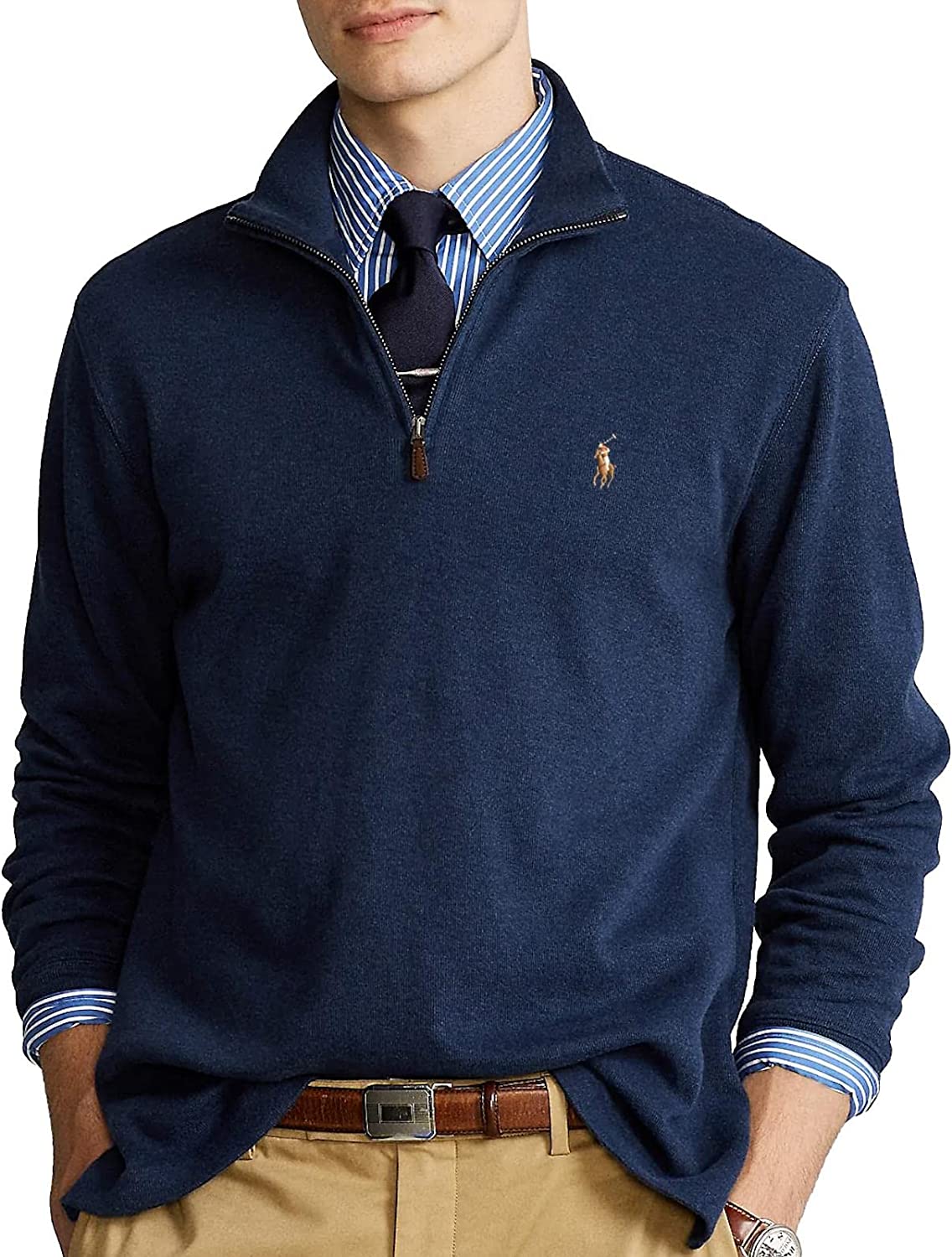 POLO RALPH LAUREN Men's Classic Estate-Rib Quarter-Zip Pullover Sweater