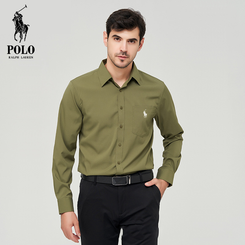 Ralph Lauren Men's Hot style Popular stretch solid color casual  shirt