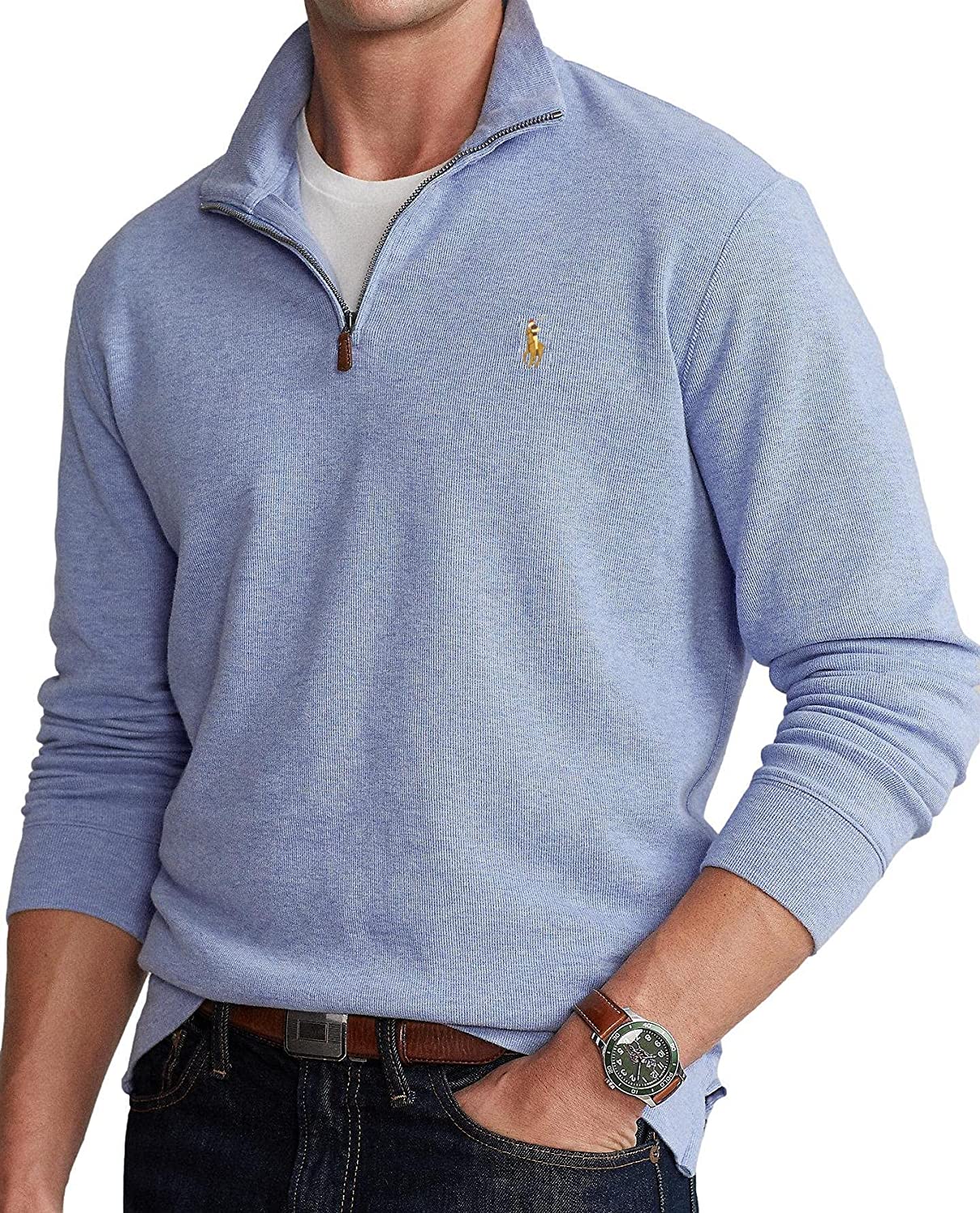 POLO RALPH LAUREN Men's Classic Estate-Rib Quarter-Zip Pullover Sweater