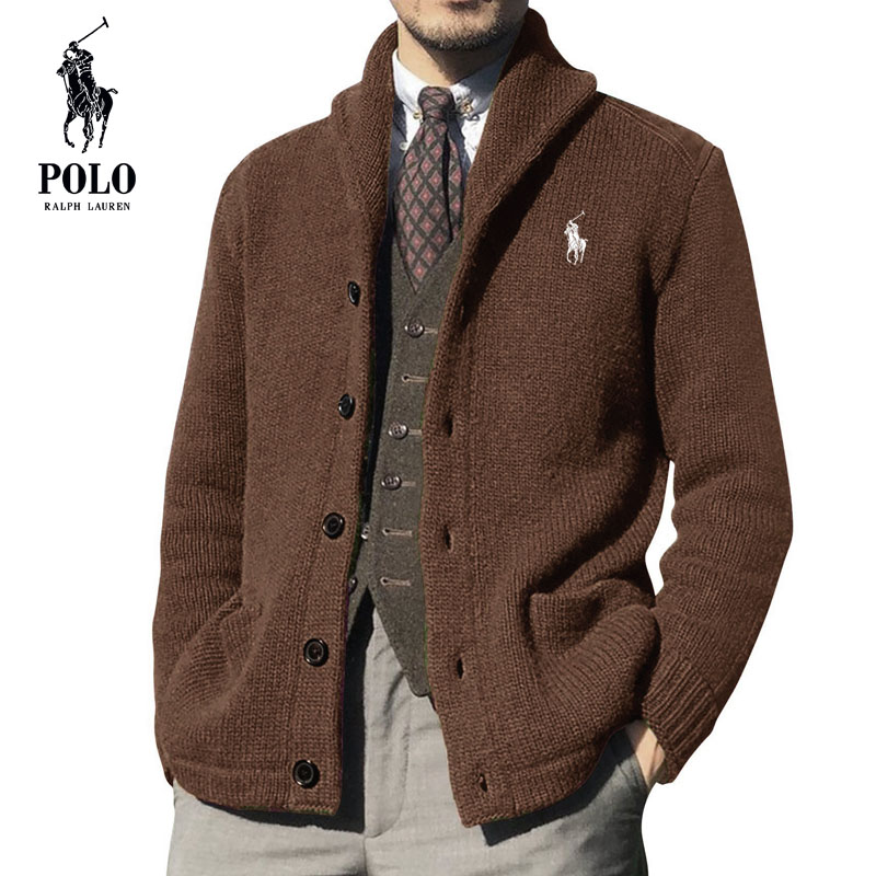 Ralph Lauren Men's 2023 new autumn and winter solid color long-sleeved knitted sweater