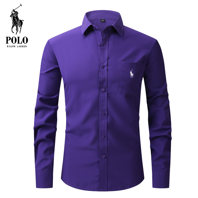 Ralph Lauren Men's Hot style Popular stretch solid color casual  shirt