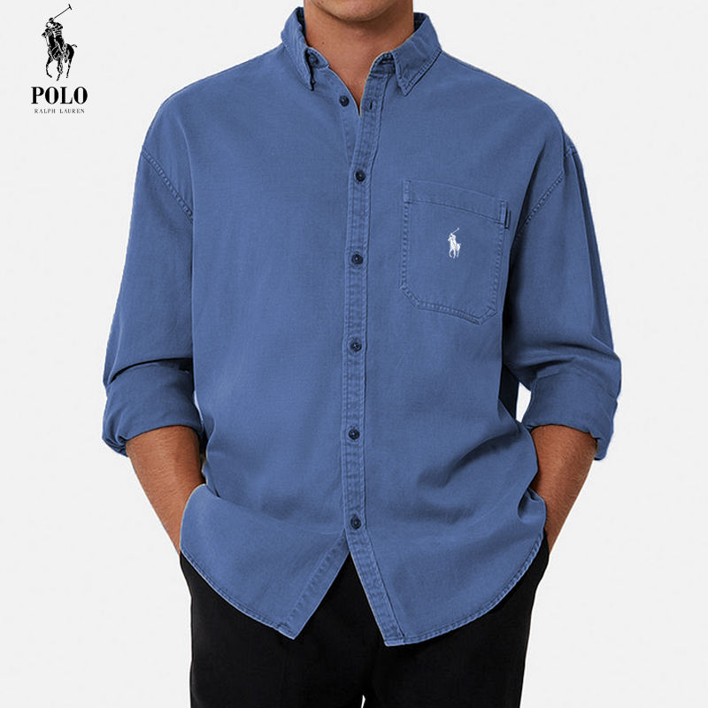 Ralph Lauren Men's Cotton Basic Denim Long Sleeve Shirt