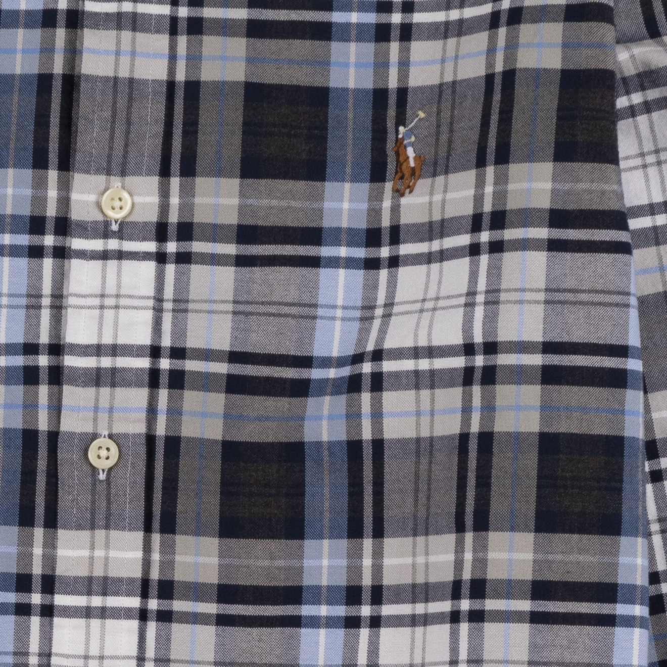 Ralph Lauren L/S Classic Oxford Sports Shirt S/F Grey Heather / Blue