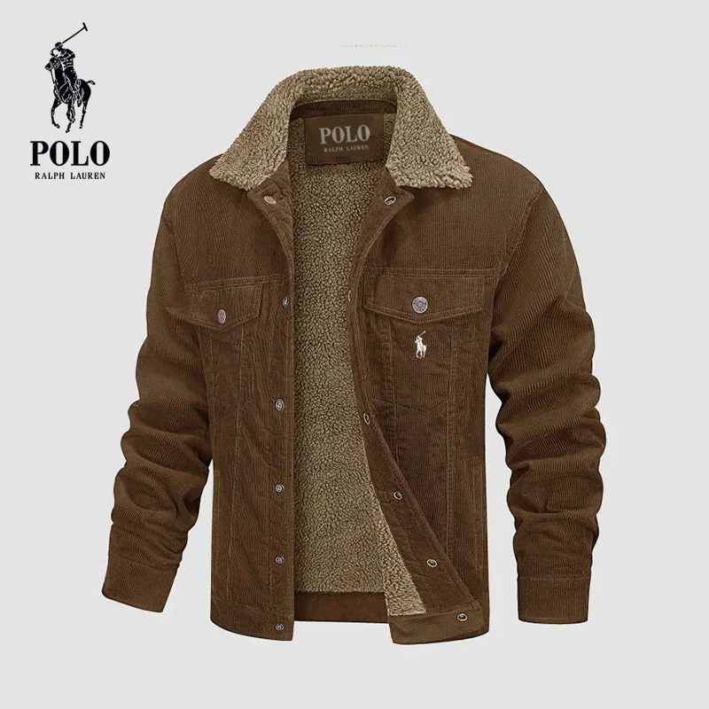 Ralph Lauren Men's Cotton Lapel Warm Corduroy Work Casual Jacket
