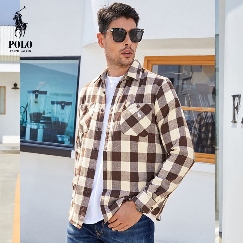Ralph Lauren Men's flannel plaid shirt（Last day of limited time specials）