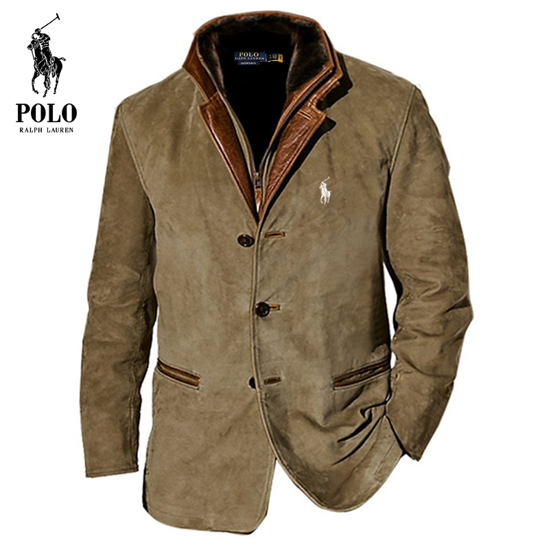 Ralph Lauren Men's Lightweight Casual Jacket Suede Jacket（Last day of limited time special offer）