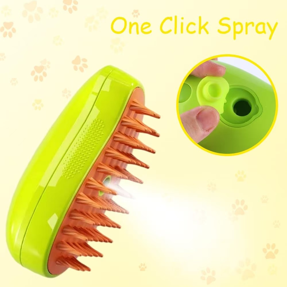 Cozyk™ Patented Exclusive Rechargeable Steam Pet Brush (95°F-113°F) for Pet Bathin