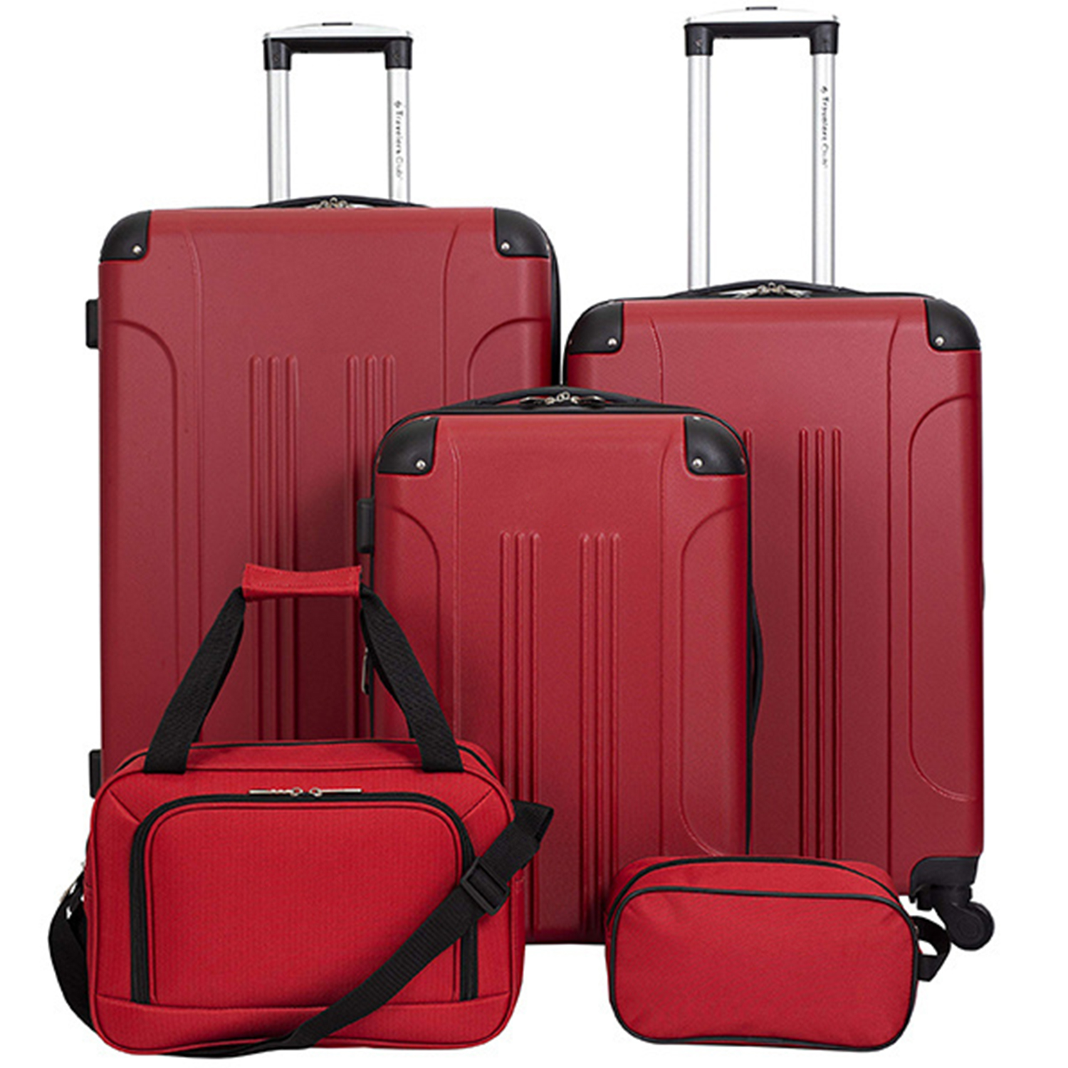 Luggage 5 Piece Set Bright Red