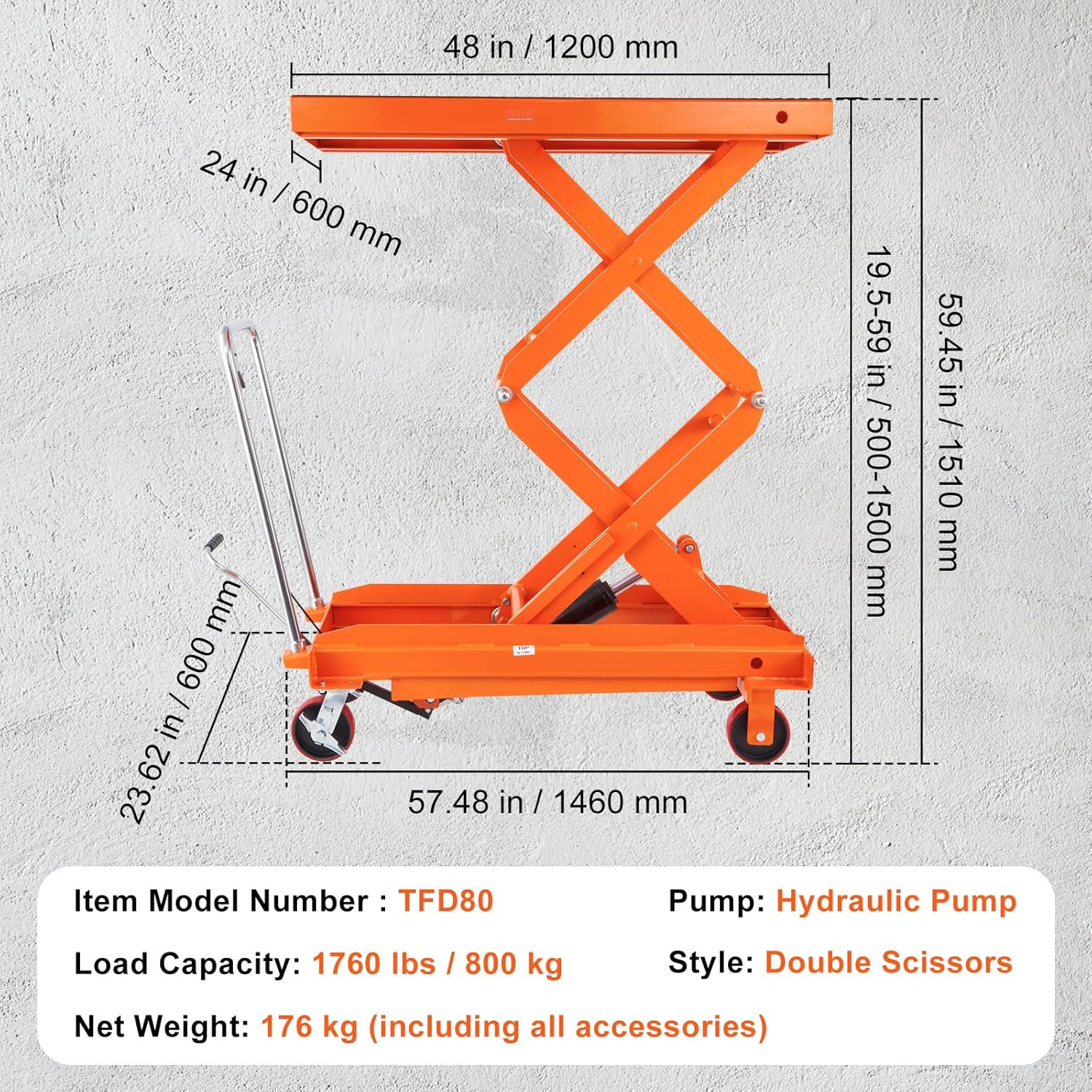 💥 VEVOR Double Scissor Lift – 800kg Super Heavy-Duty!