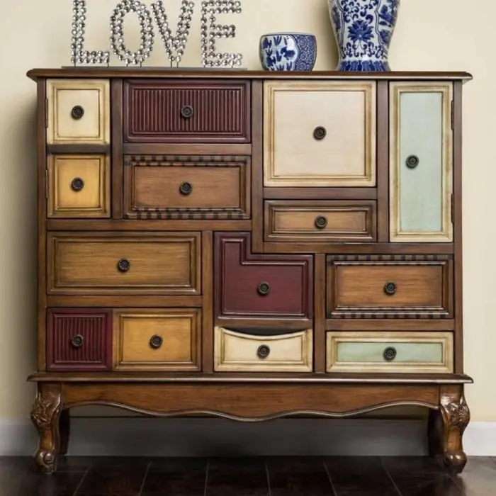💝Last day for clearance-Walnut accent cabinet with 14 drawers