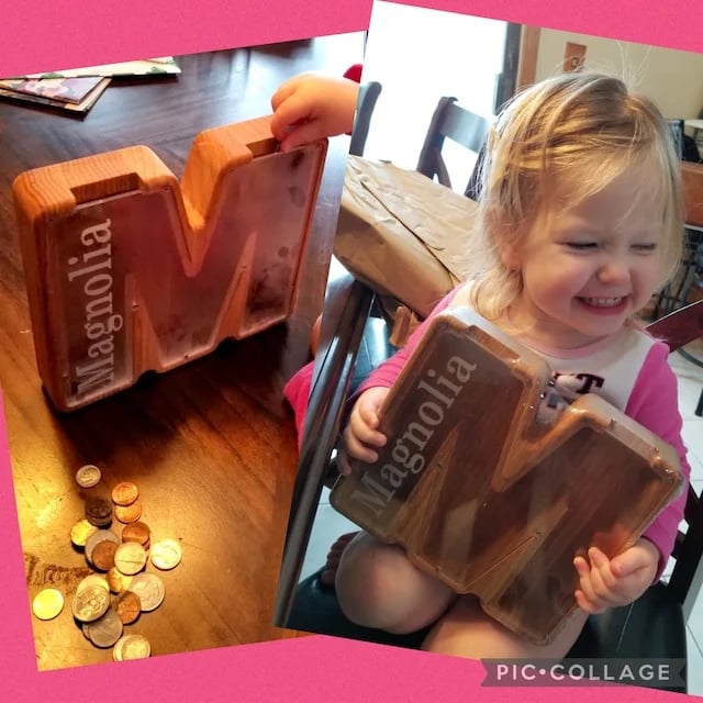 💰Personalisierte große hölzerne Kinder-Buchstaben-Spardose - Holzgeschenk für Kinder