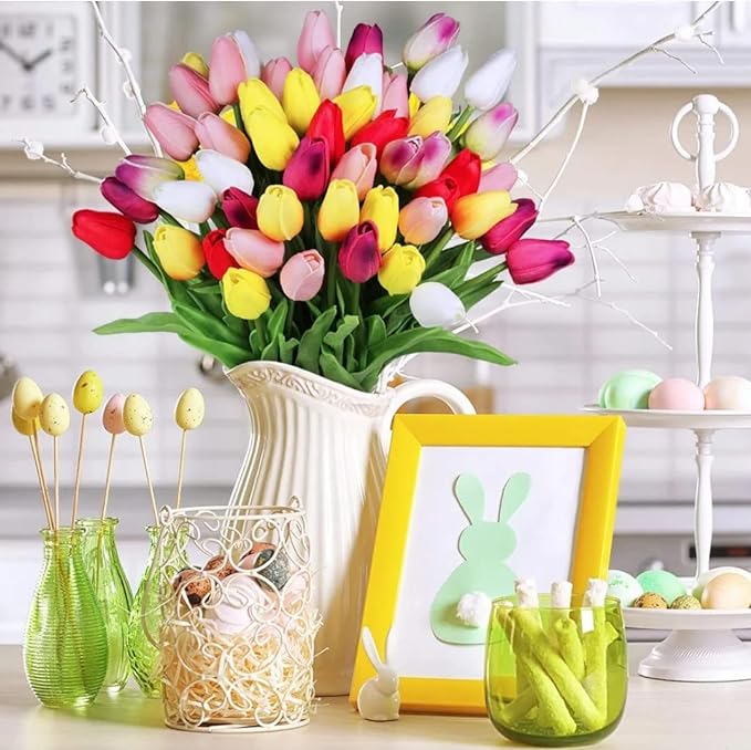 ✨Special price of the week $16.99💥-Realistic, UV-resistant artificial tulip flowers💐