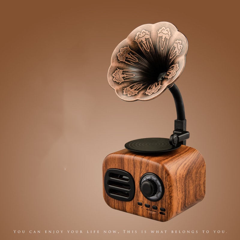 Retro Wooden Phonograph Bluetooth Speaker