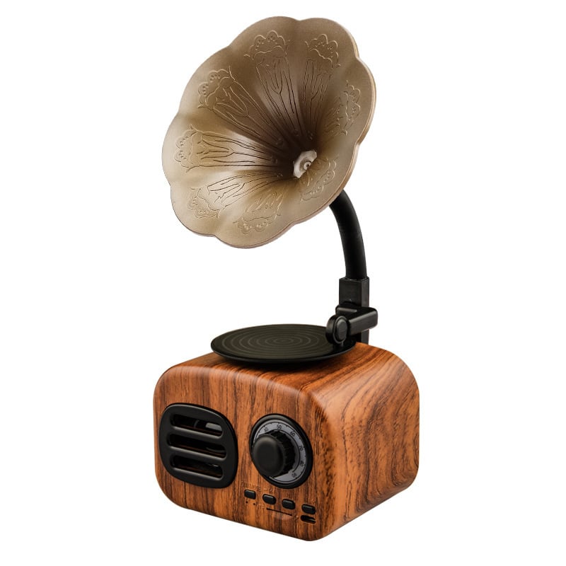 Retro Wooden Phonograph Bluetooth Speaker