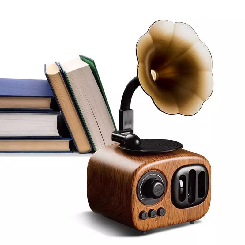 Retro Wooden Phonograph Bluetooth Speaker