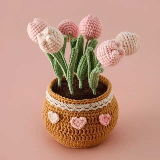 🔥Last Day 49% OFF - Tulip Potted Plants Crochet Kit🌷