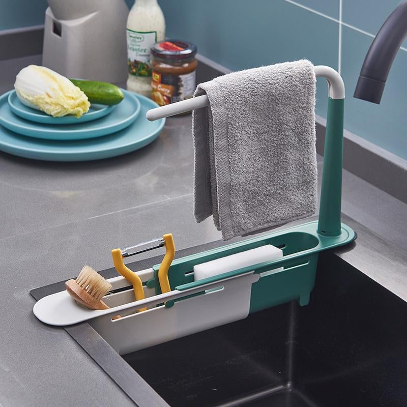 (🎁2024 New Year Hot Sale🎁)Updated Telescopic Sink Storage Rack😊