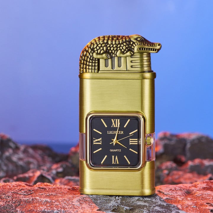 Windproof Lighter Vintage Watch Bezel Jet flame Torch