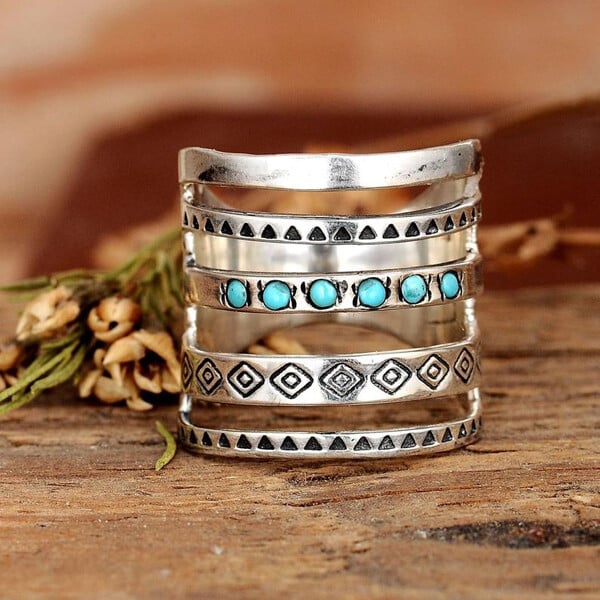 🔥 Last Day Promotion 49% OFF🎁Bohemian Openwork Carved Turquoise Ring