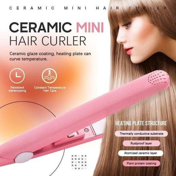 🔥Ceramic Mini Hair Curler（US adapter, not suitable for UK sockets）