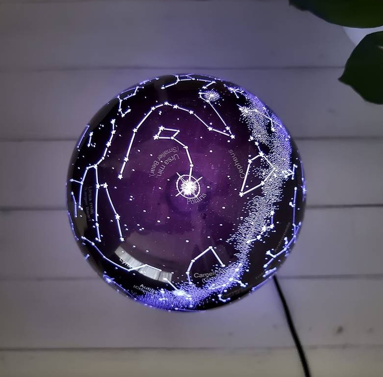 Anti-gravity black technology magnetic levitation night light Creative LED star ball Christmas gift